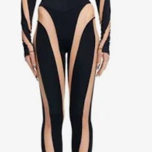 Mugler leggings nude with black
